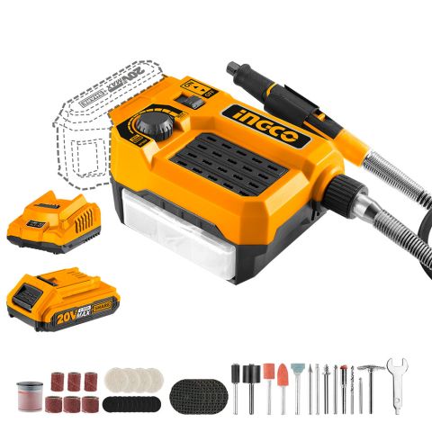 Akumulatorska višenamenska čeona brusilica; 20V 1x2,0Ah INGCO CMGLI20011