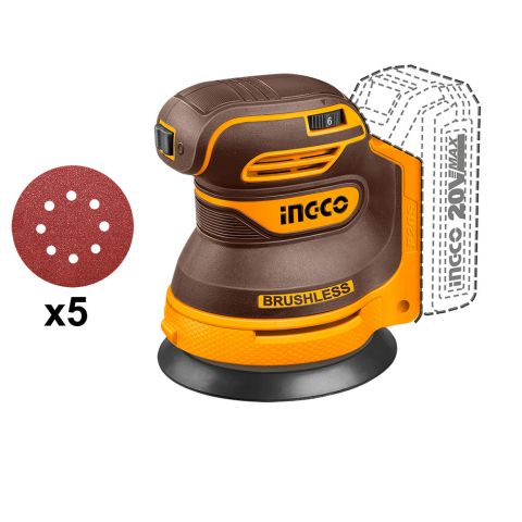 Akumulatorska rotaciona brusilica 125mm Solo; bez baterije i punjača Super INGCO CROSLI2002 