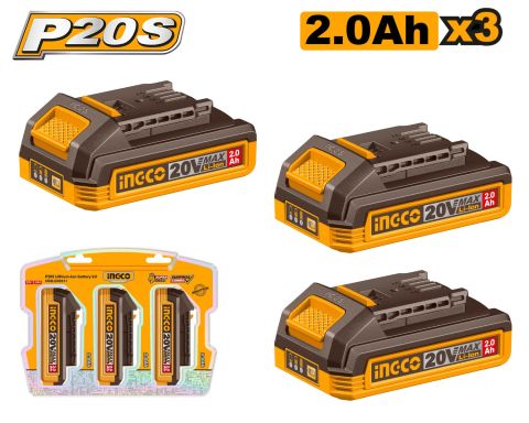 Set akumulatora - baterija 20V; 3 x 2,0Ah INGCO COSLI240311E