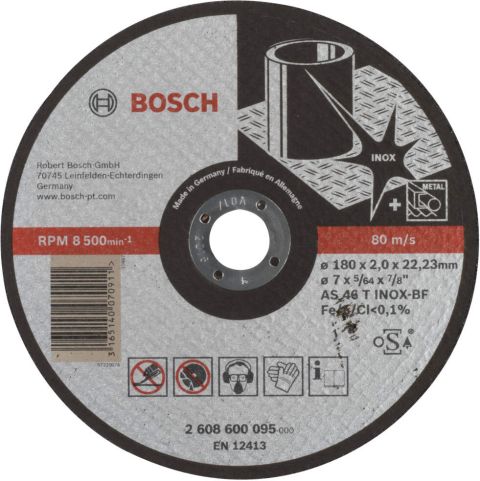 Bosch rezna ploča ravna Expert for Inox AS 46 T INOX BF, 180 mm, 2,0 mm - 2608600095