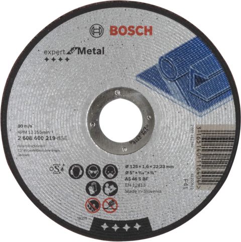 Bosch rezna ploča ravna Expert for Metal AS 46 S BF, 125 mm, 1,6 mm - 2608600219