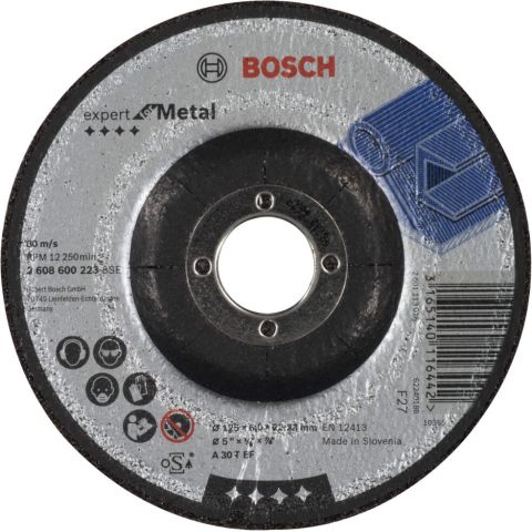 Bosch brusna ploča ispupčena Expert for Metal A 30 T BF, 125 mm, 6,0 mm - 2608600223