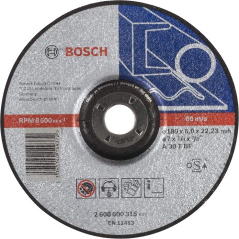 Bosch brusna ploča ispupčena Expert for Metal A 30 T BF, 180 mm, 6,0 mm - 2608600315