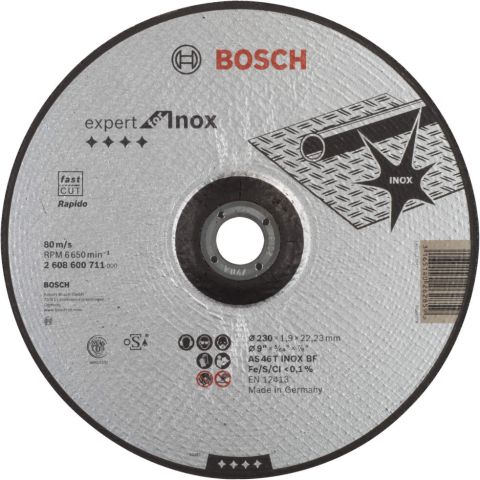 Bosch rezna ploča ispupčena Expert for Inox - Rapido AS 46 T INOX BF, 230 mm, 1,9 mm - 2608600711