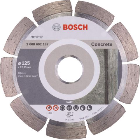 Bosch dijamantska rezna ploča za beton Standard for Concrete 125 x 22,23 x 1,6 x 10 mm pakovanje od 1 komada - 2608602197