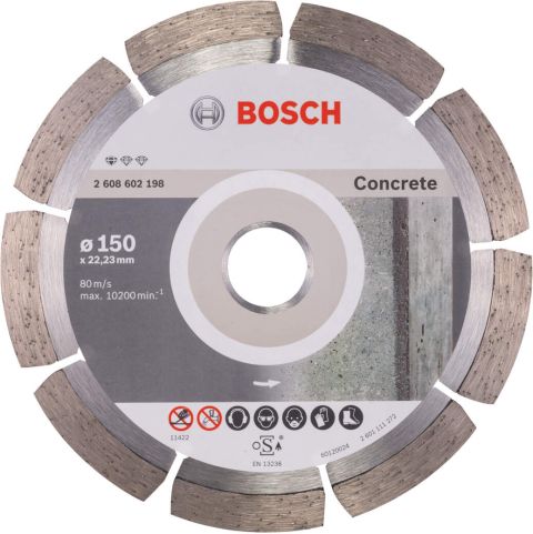 Bosch dijamantska rezna ploča za beton Standard for Concrete 150 x 22,23 x 2 x 10 mm pakovanje od 1 komada - 2608602198