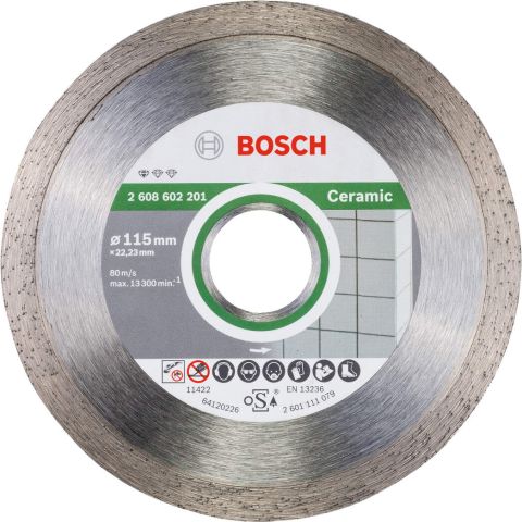 Bosch dijamantska rezna ploča Standard for Ceramic 115 x 22,23 x 1,6 x 7 mm - pakovanje od 1 komada (2608602201)
