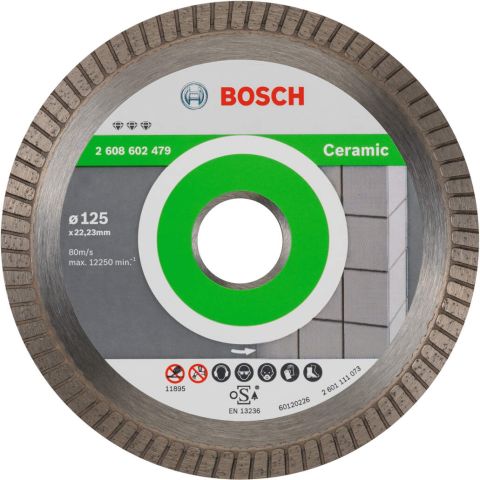 Bosch dijamantska rezna ploča Best for Ceramic Extra-Clean Turbo 125 x 22,23 x 1,4 x 7 mm - 2608602479