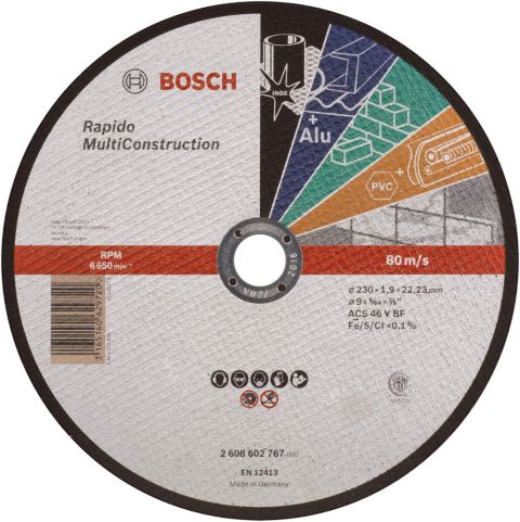 Bosch rezna ploča ravna Rapido Multi Construction ACS 46 V BF, 230 mm, 1,9 mm - 2608602767