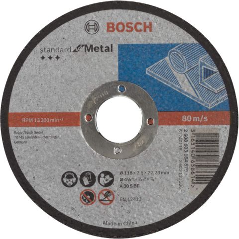 Bosch rezna ploča ravna Standard for Metal A 30 S BF, 115 mm, 22,23 mm, 2,5 mm - 2608603164