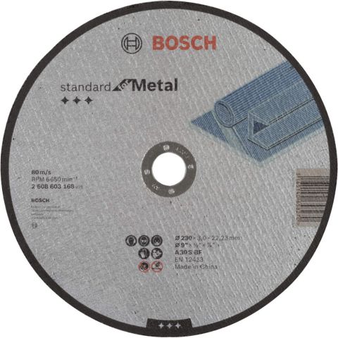 Bosch rezna ploča ravna Standard for Metal A 30 S BF, 230 mm, 22,23 mm, 3,0 mm - 2608603168