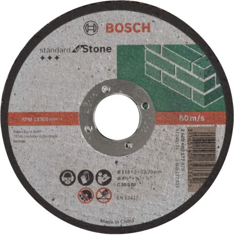 Bosch rezna ploča ravna Standard for Stone C 30 S BF, 115 mm, 22,23 mm, 3,0 mm - 2608603177