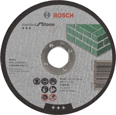 Bosch rezna ploča ravna Standard for Stone C 30 S BF, 125 mm, 22,23 mm, 3,0 mm - 2608603178