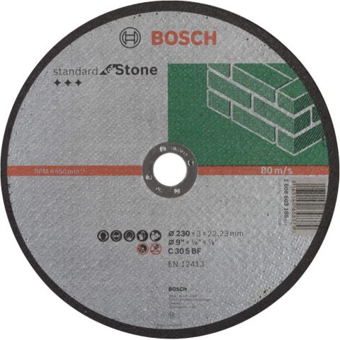 Bosch rezna ploča ravna Standard for Stone C 30 S BF, 230 mm, 22,23 mm, 3,0 mm - 2608603180