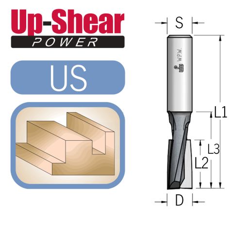 CNC glodalo za drvo Up Shear ravno prečnik 12,7mm, dužina reznog dela 42mm, prihvat 12mm WPW US27132