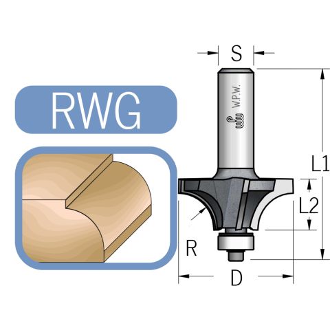 Glodalo sa 4 pera i ležajem za radijus 9,5mm; širina 35 mm; prihvat 12mm WPW RWG1002