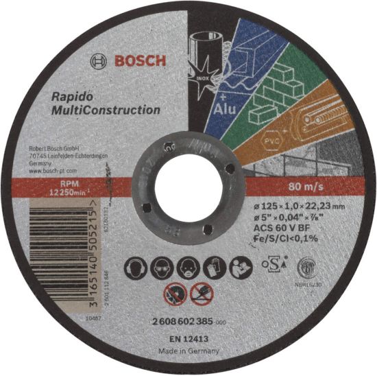 Bosch rezna ploča ravna Rapido Multi Construction ACS 60 V BF, 125 mm, 1,0 mm - 2608602385