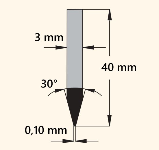 Glodalo za graviranje, 30 stepeni, vrh 0,10 mm, prihvat 3 mm za CNC i ručne frezere WPW SE300130m