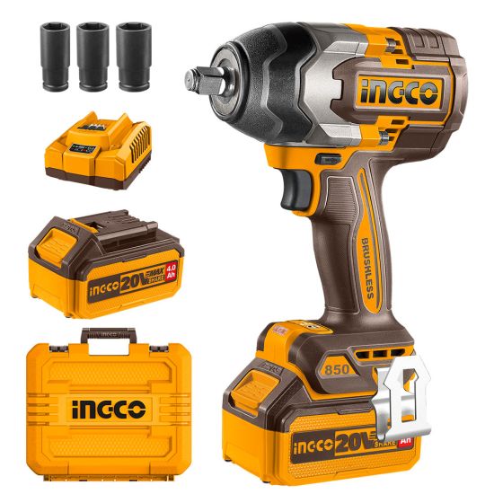 Akumulatorski udarni odvrtač 850Nm; 20V 2x4,0Ah + kofer Super INGCO CIWLI2085E