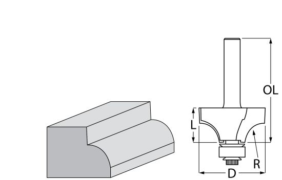 Okrugla glodalica sa ležajem Makita D-48402