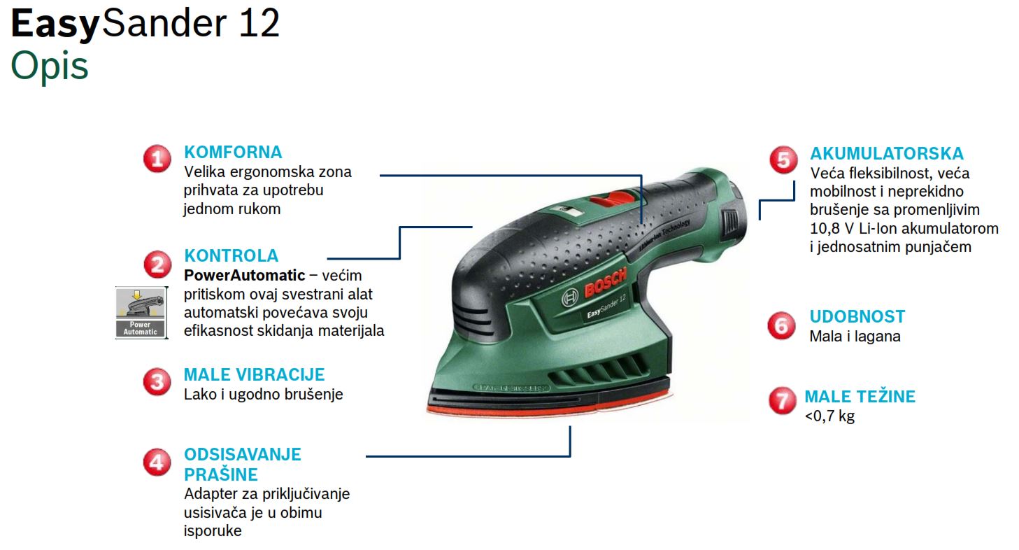 Bosch akumulatorska multi-brusilica EasySander 12 Solo bez